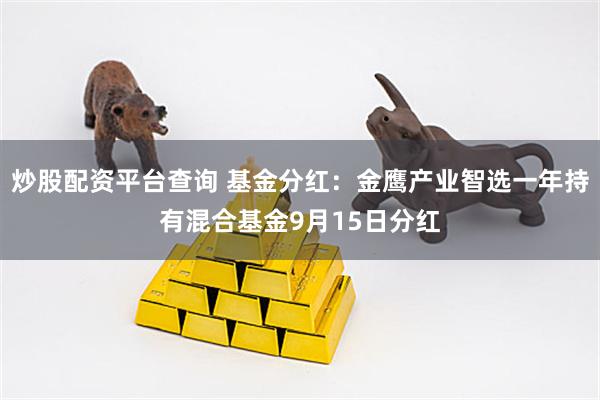 炒股配资平台查询 基金分红：金鹰产业智选一年持有混合基金9月15日分红
