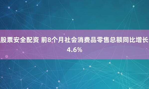股票安全配资 前8个月社会消费品零售总额同比增长4.6%