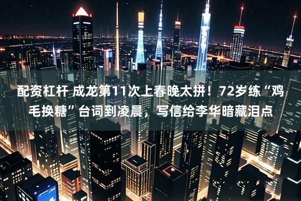 配资杠杆 成龙第11次上春晚太拼！72岁练“鸡毛换糖”台词到凌晨，写信给李华暗藏泪点